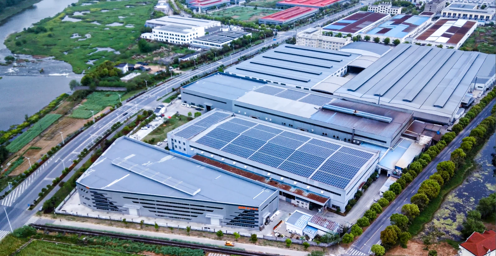 Aerial view of the HCC CHAIN manufacturing campus